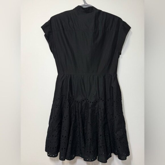 Zara Black Mini Dress with Eyelet Detail size XS - Picture 3 of 8